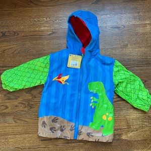 Stephen Joseph Toddler Boys fleece lined rain coat new with tags size 2T dino